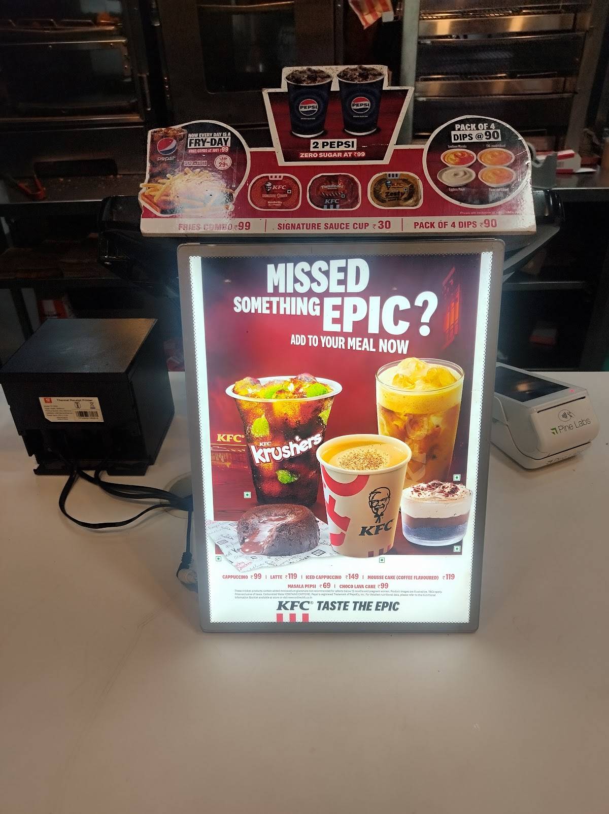 KFC menu