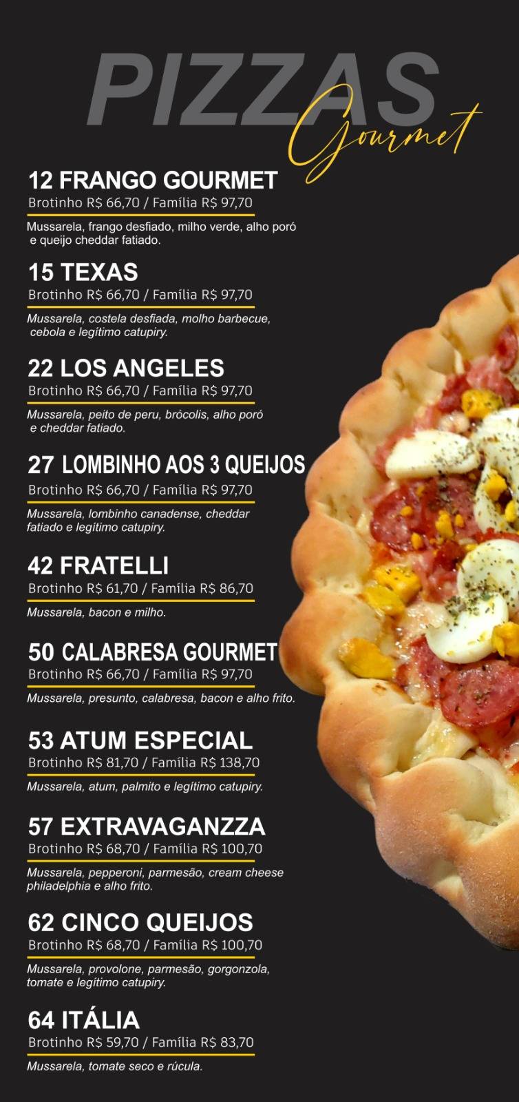 Casa da Pizza Conchal cardápio