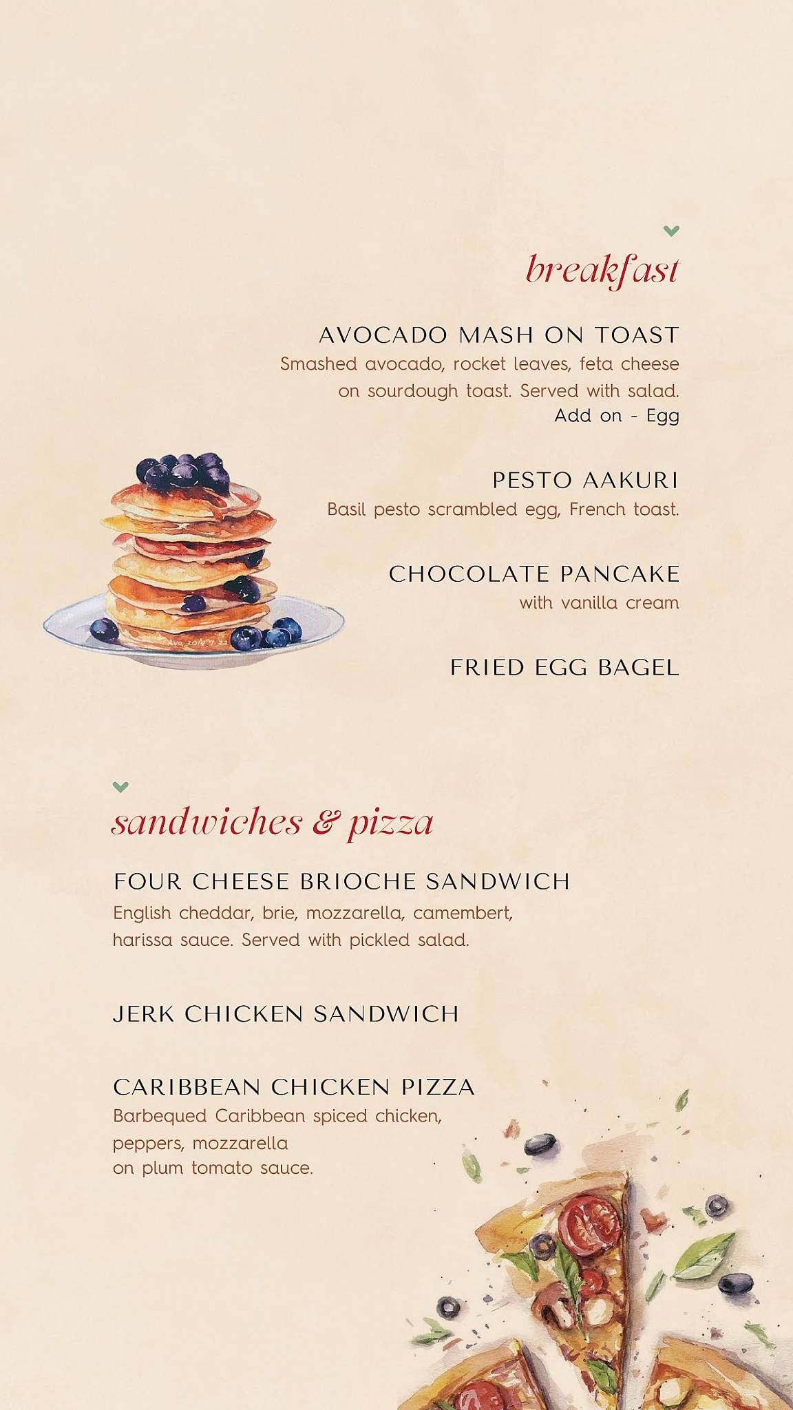 Conçu Jubilee Hills menu