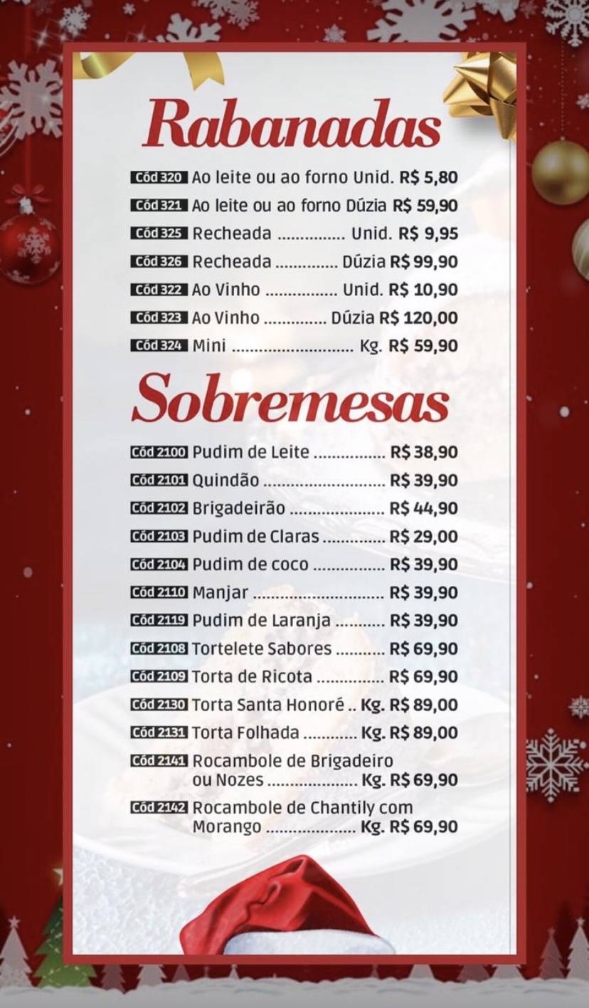 Confeitaria Majestosa cardápio
