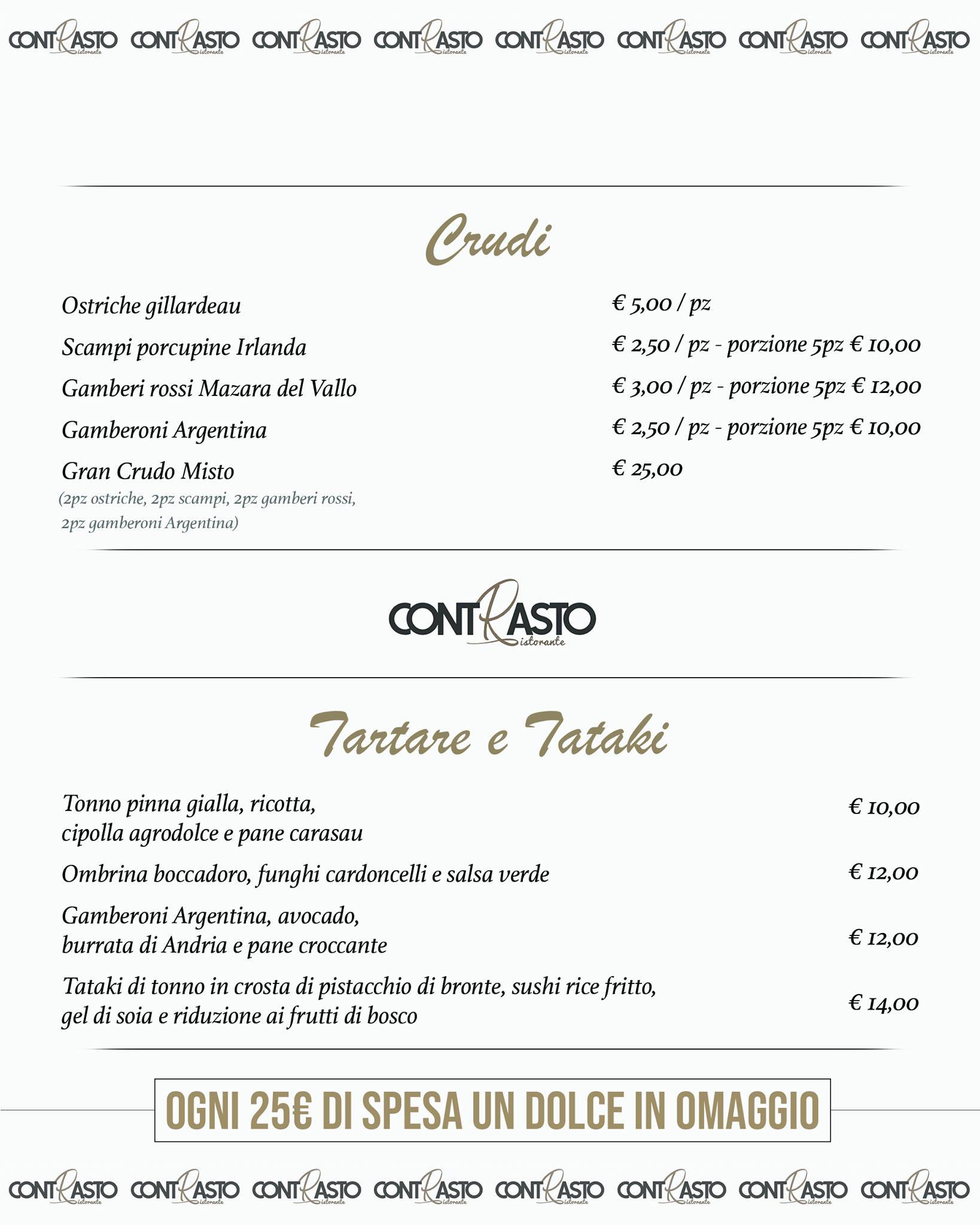 Menu di Contrasto Ristorante - Viterbo 