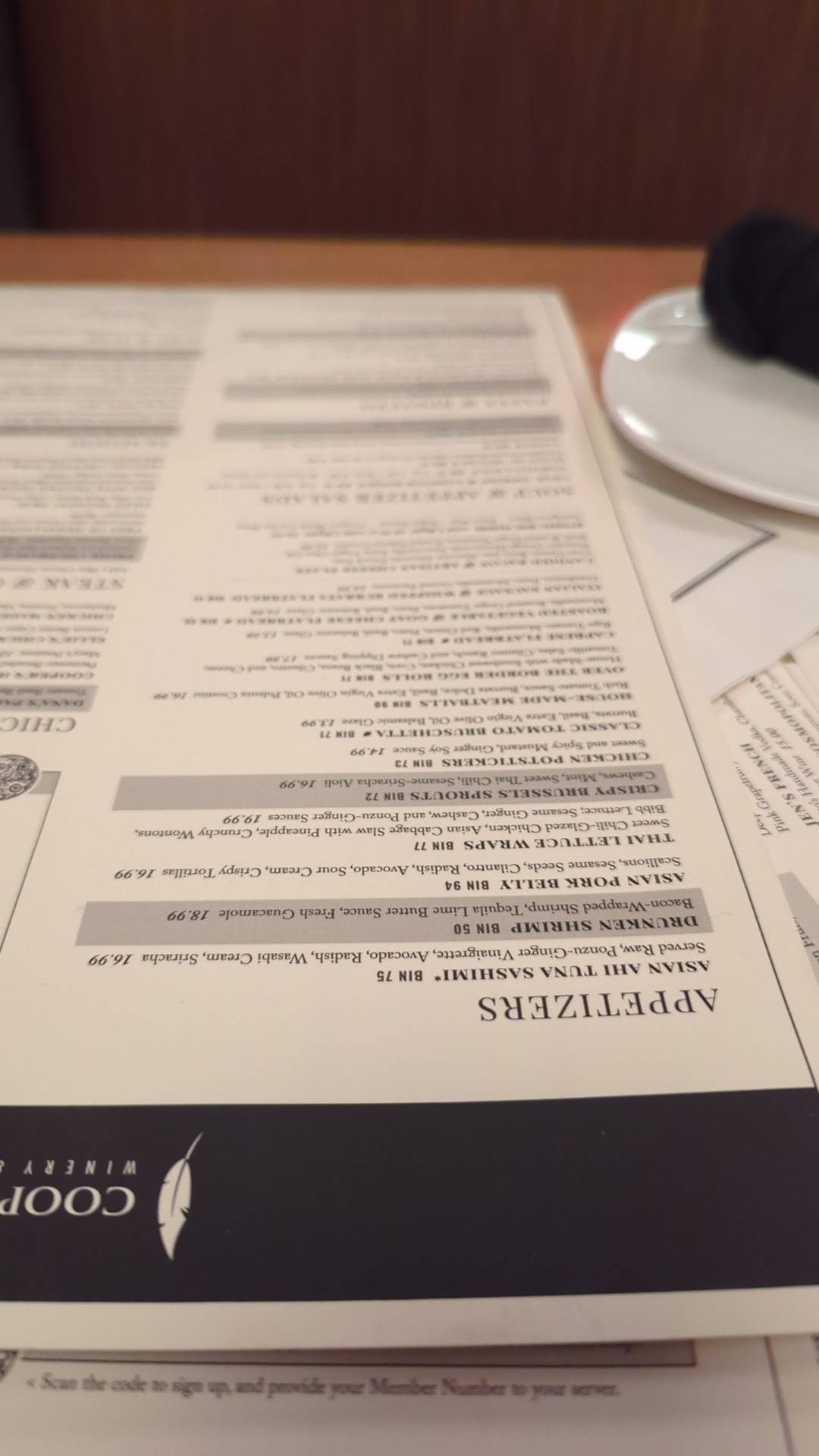 Menu at Cooper's Hawk Winery & Restaurant Coconut Creek, Coconut Creek