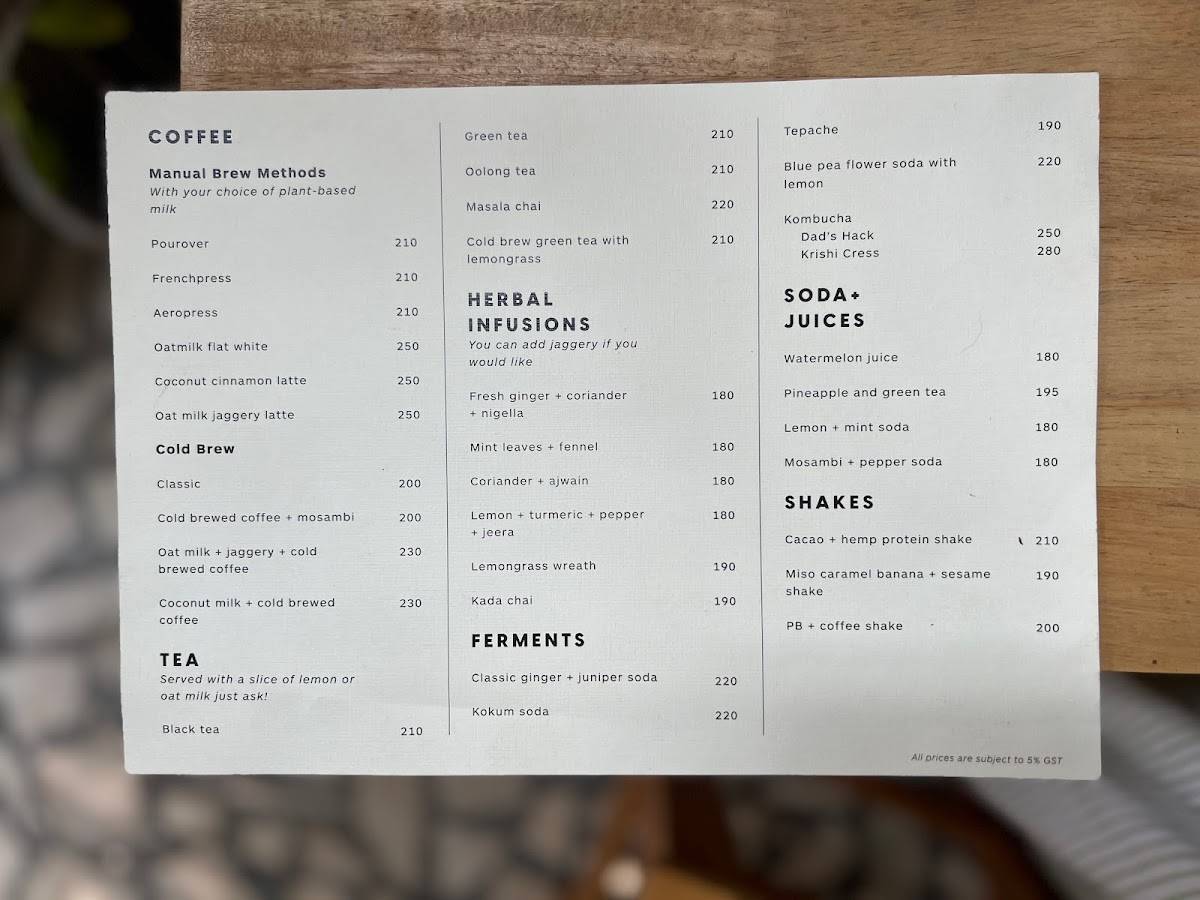 Menu at Copper + Cloves, Bengaluru, 549A