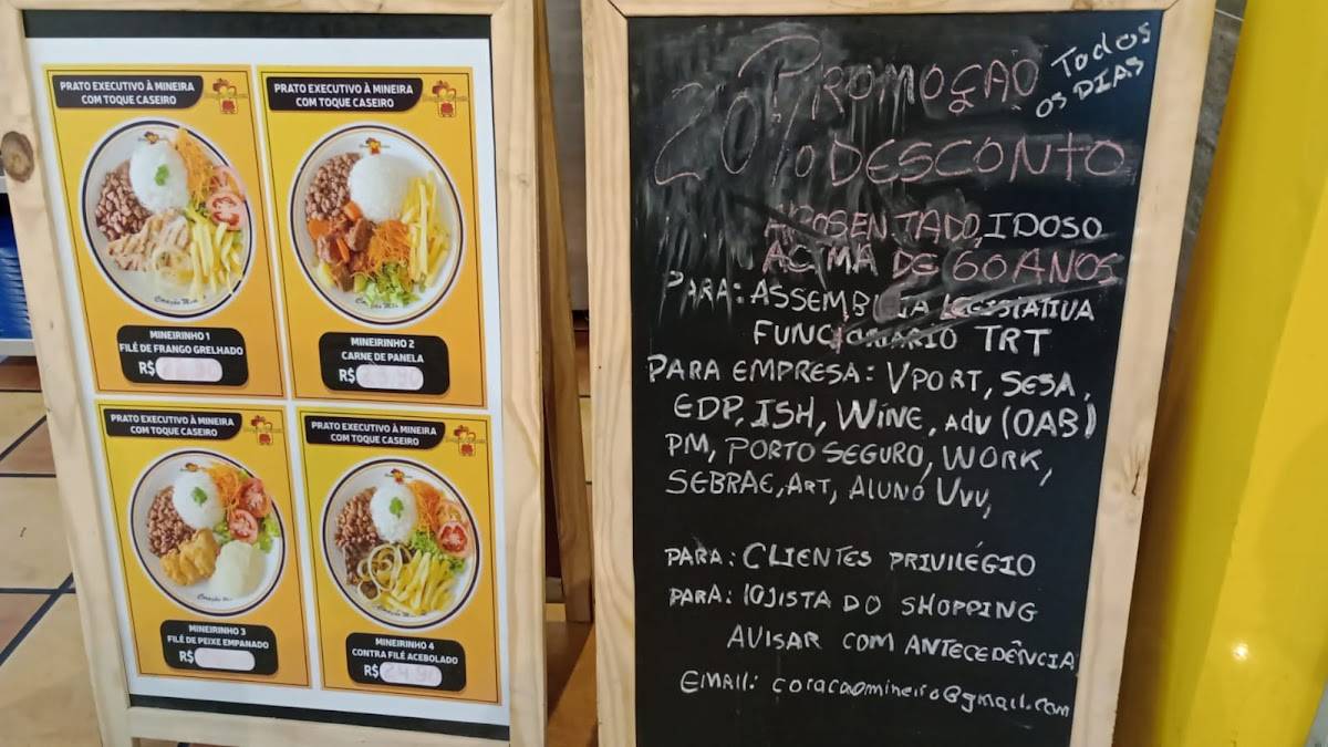 Coração Mineiro cardápio
