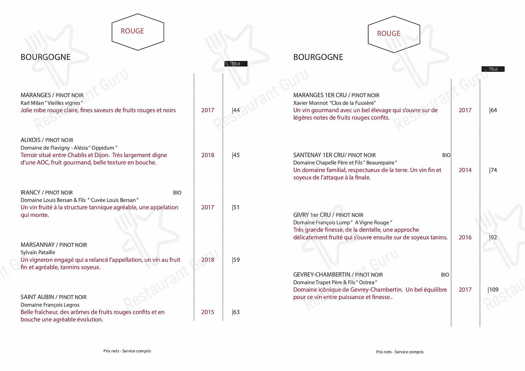 Set menu pour Coretta dans Paris