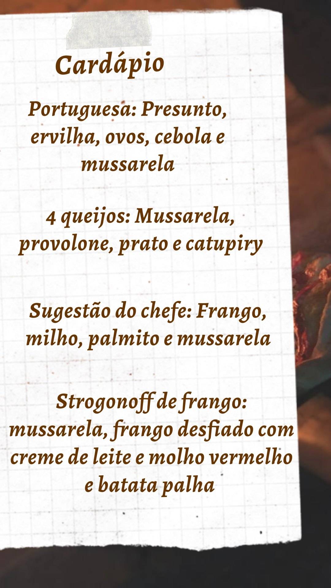 Pizzaria Forninho cardápio