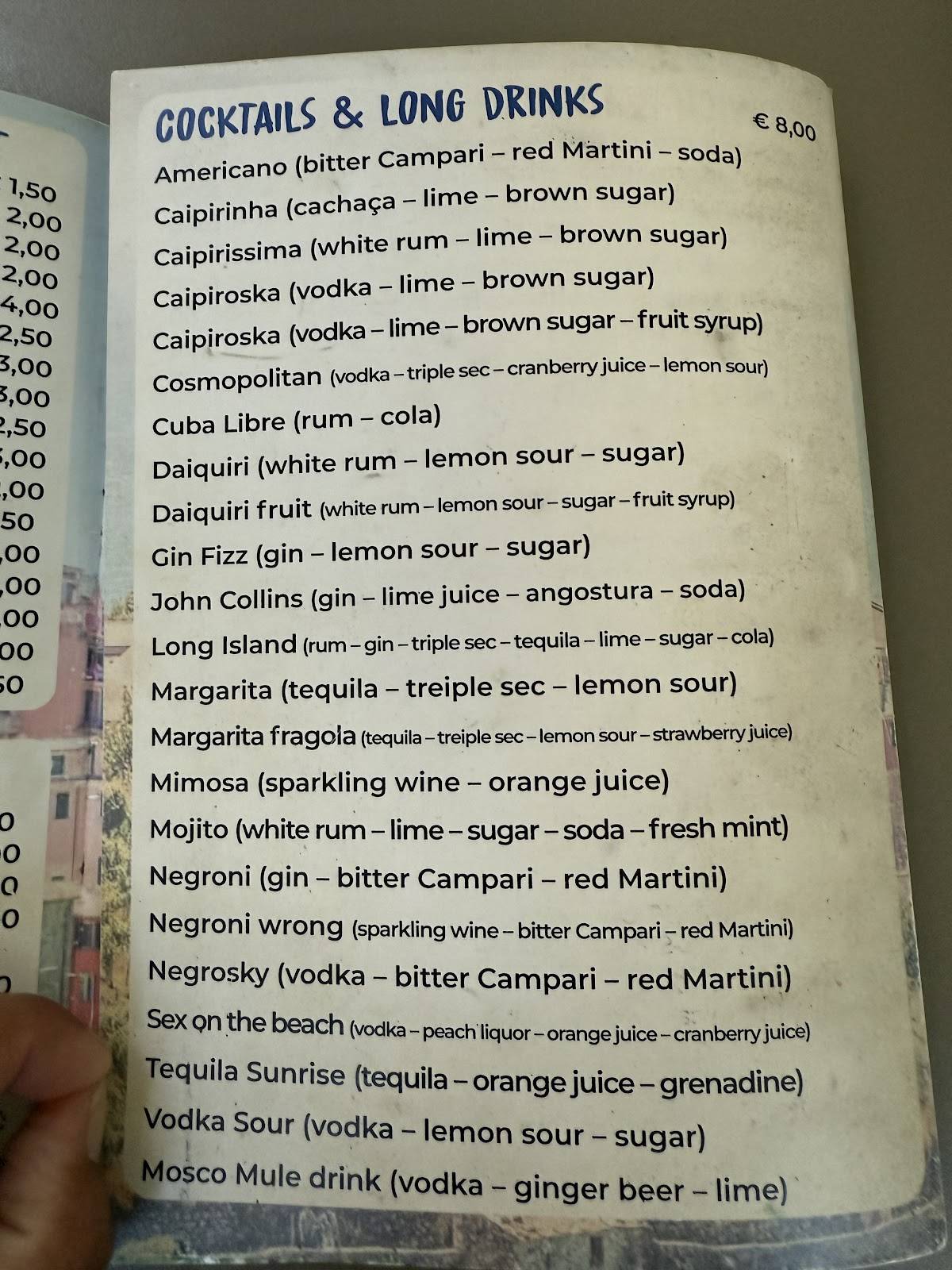 Menu di Caffè Matteo 