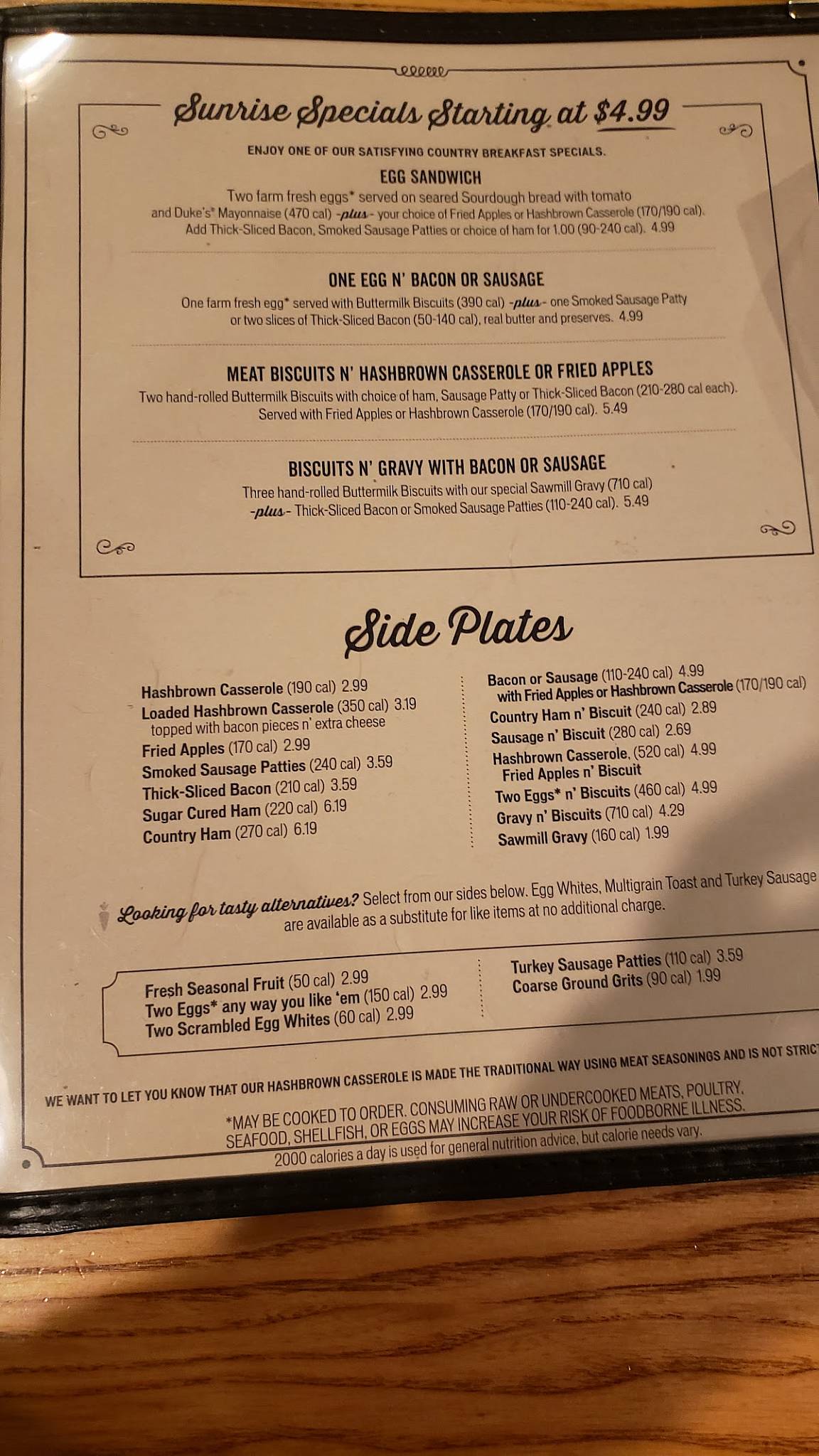 Menu at Cracker Barrel Old Country Store, Braselton, 301 Exchange Way