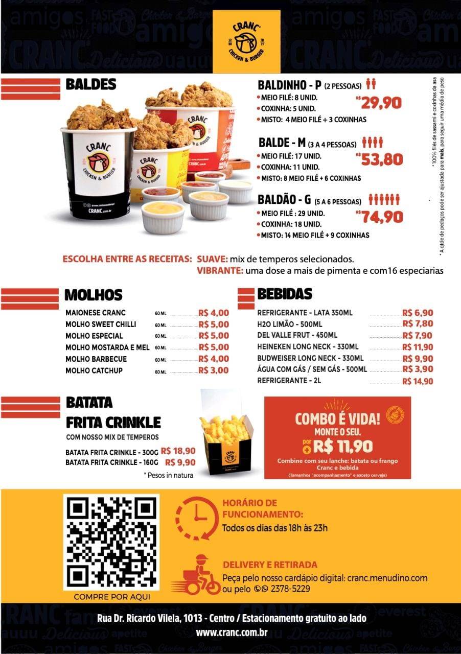 Cranc - Chicken and More cardápio