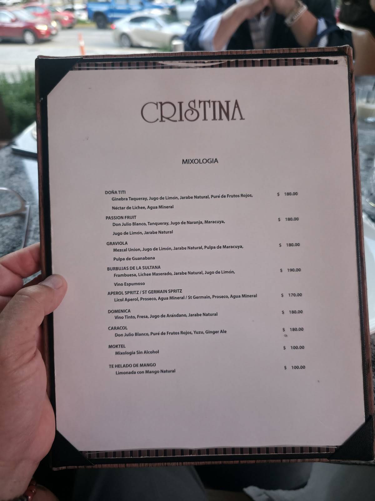 Carta del restaurante Cristina - Guadalajara, Zapopan