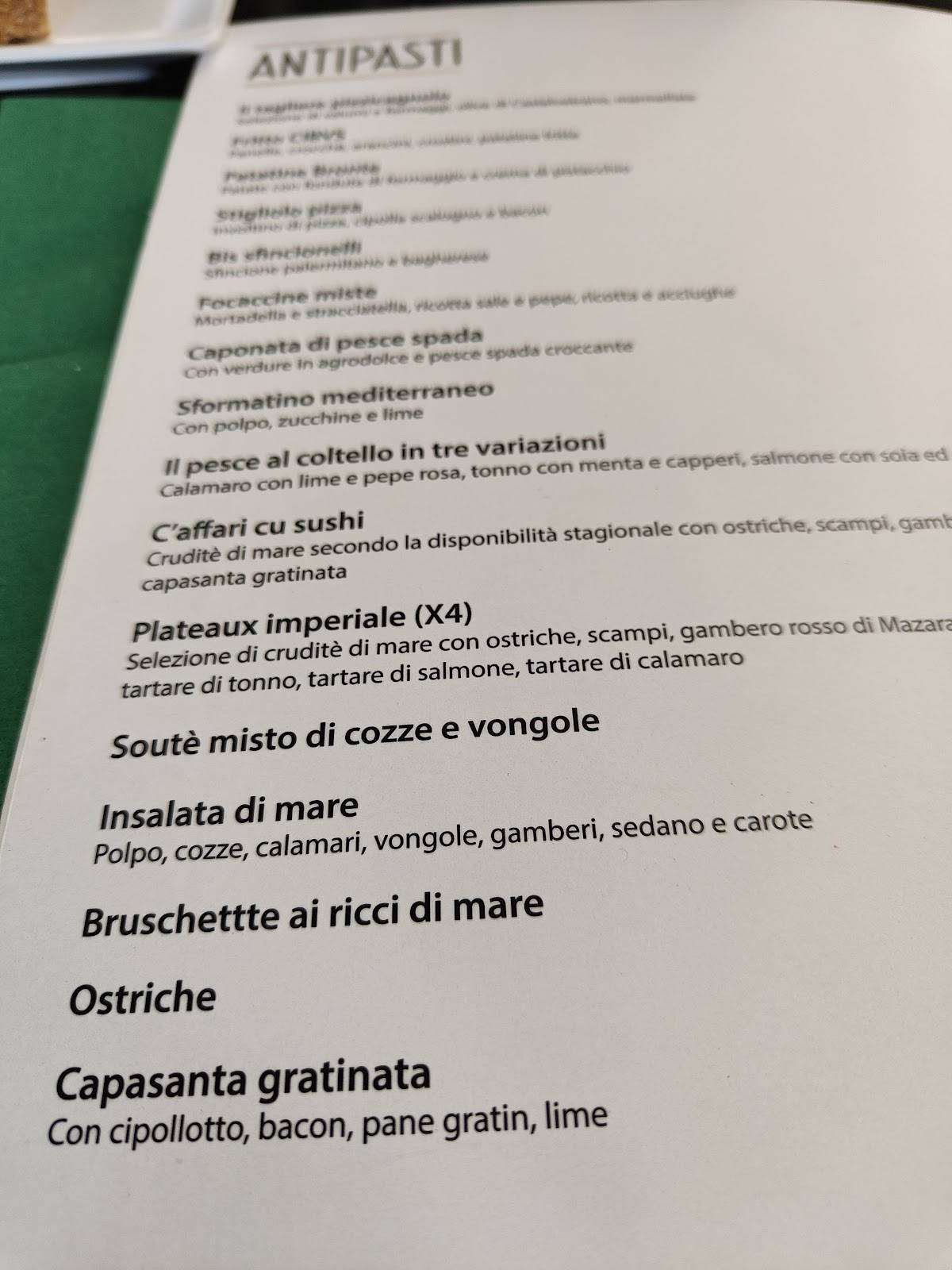 Menu di Cucinamari 