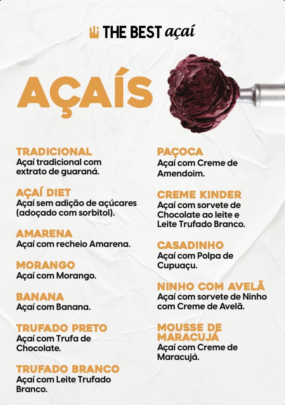 The Best Açaí Cuiabá cardápio