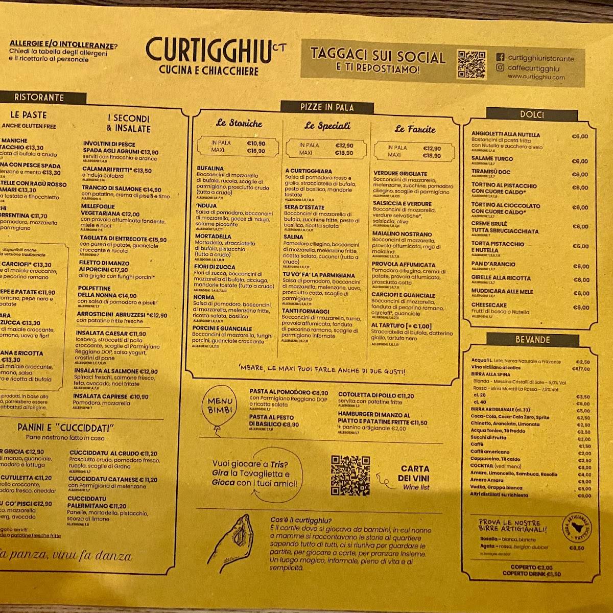 Menu di Curtigghiu - Catania 