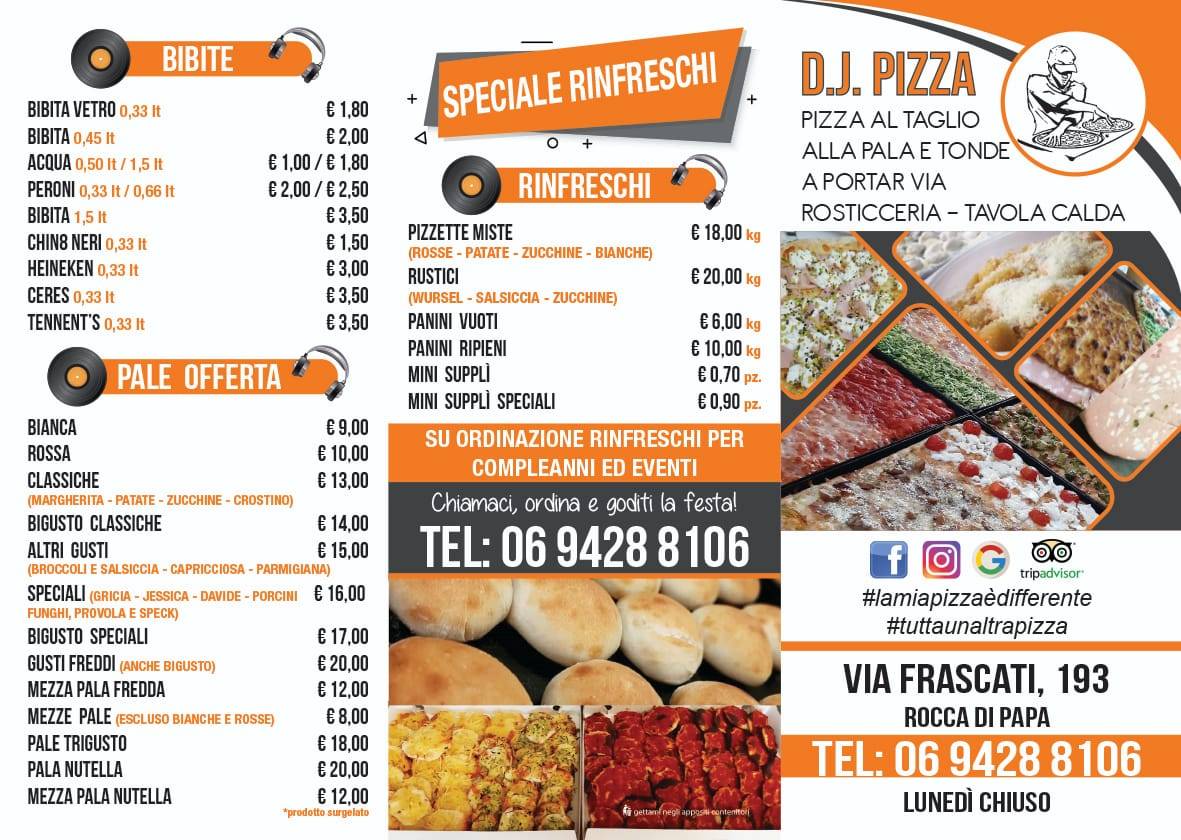 Menu di D.J. Pizza 