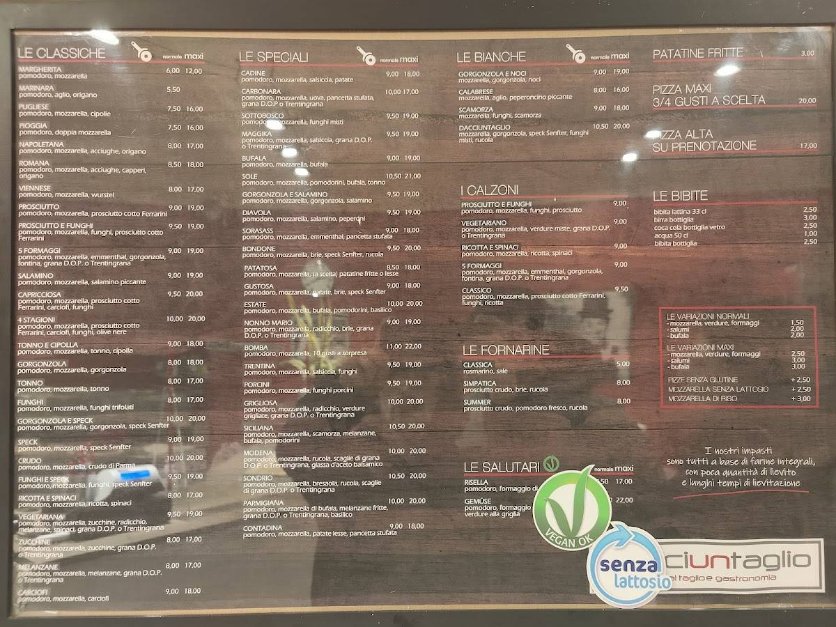 Menu di DACCIUNTAGLIO 