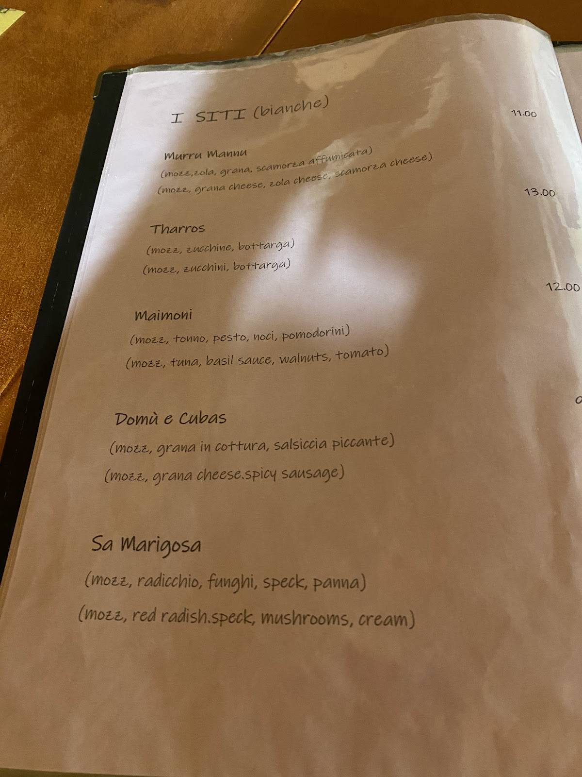 Menu di DEA MADRE Pizzeria forno a legna 