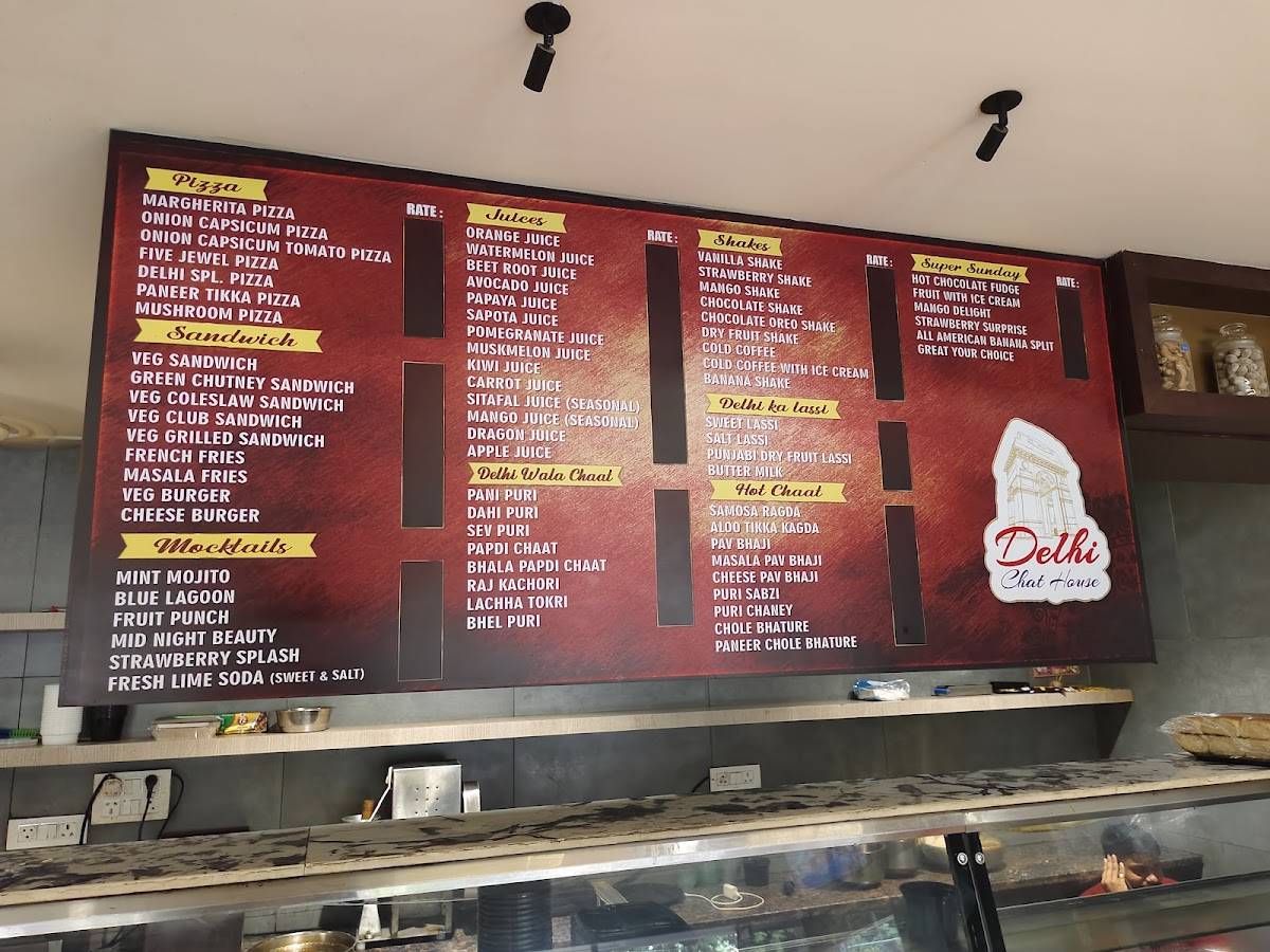 DELHI CHAT HOUSE menu