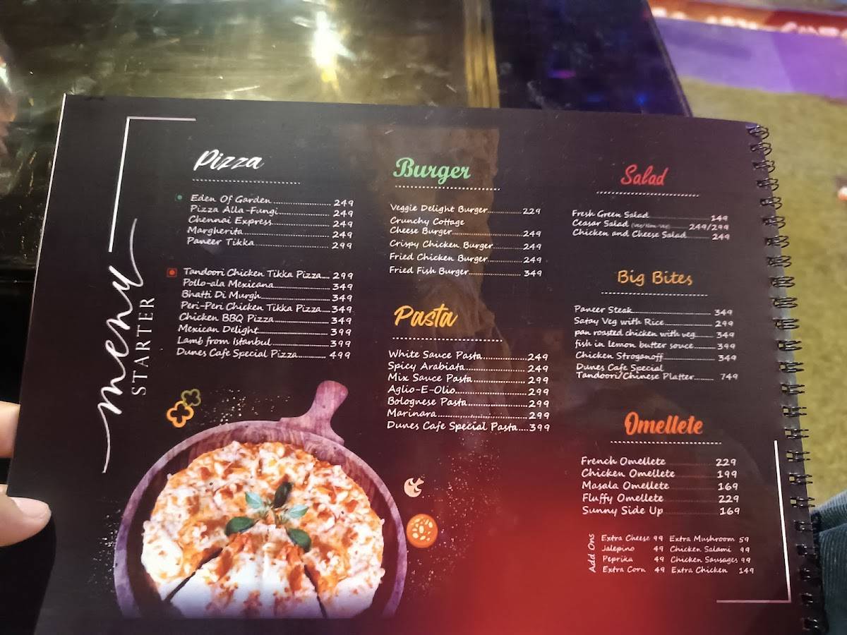 Dunes Café menu