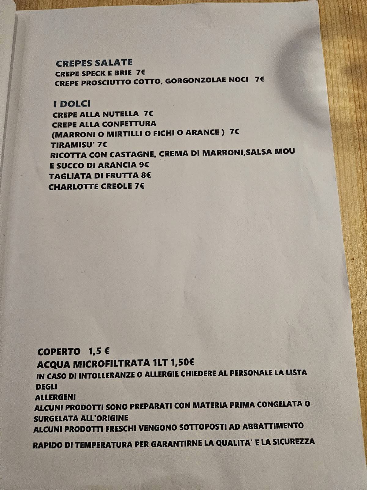 Menu di Da Angelina 