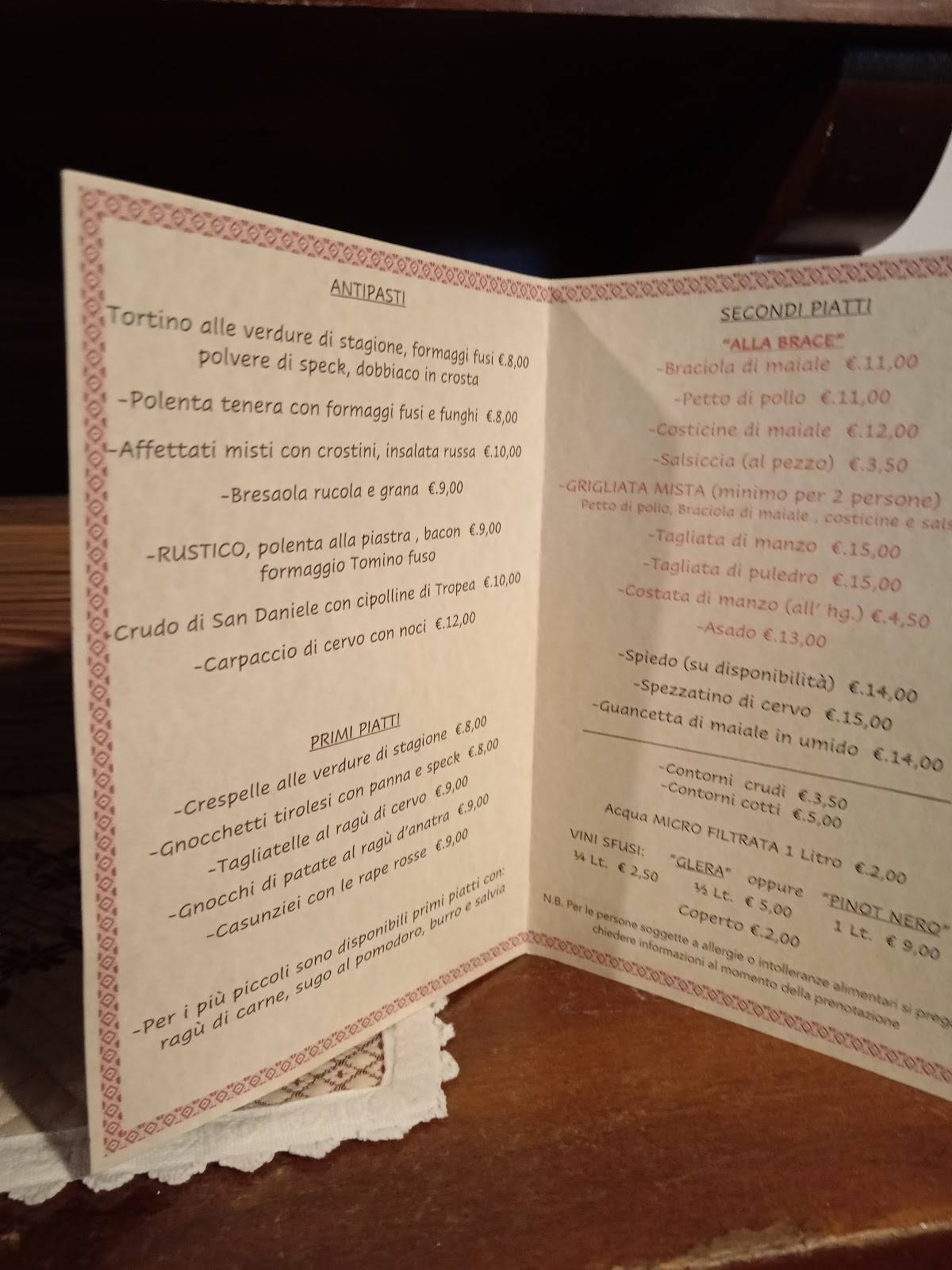 Menu di Da Doro 
