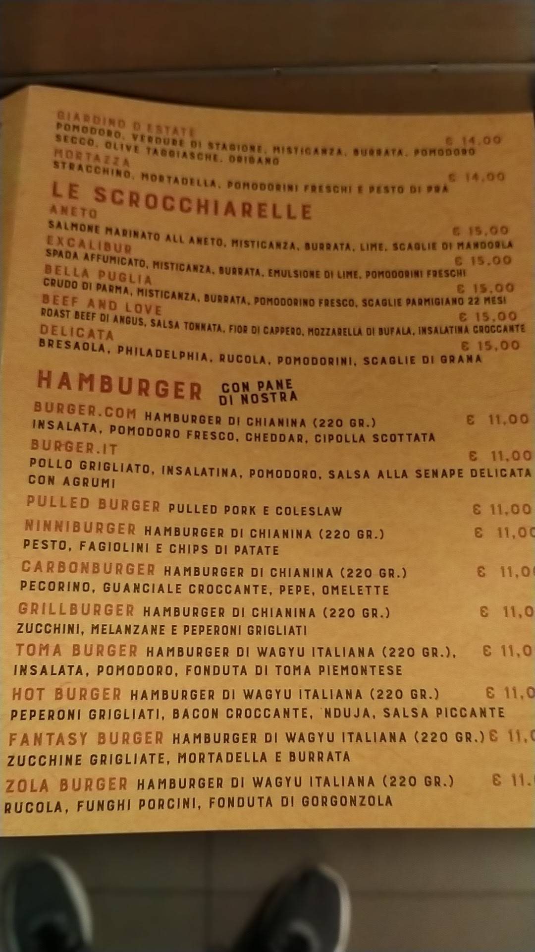 Menu di Da Ninni Ristorante Pizzeria Gourmet 