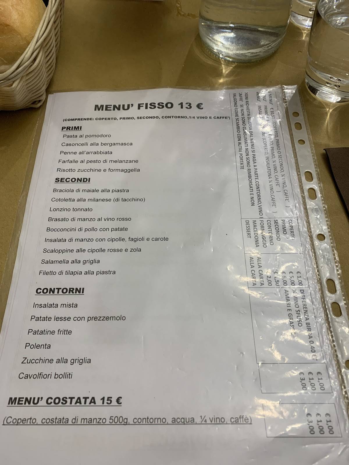 Menu di Da Walter 