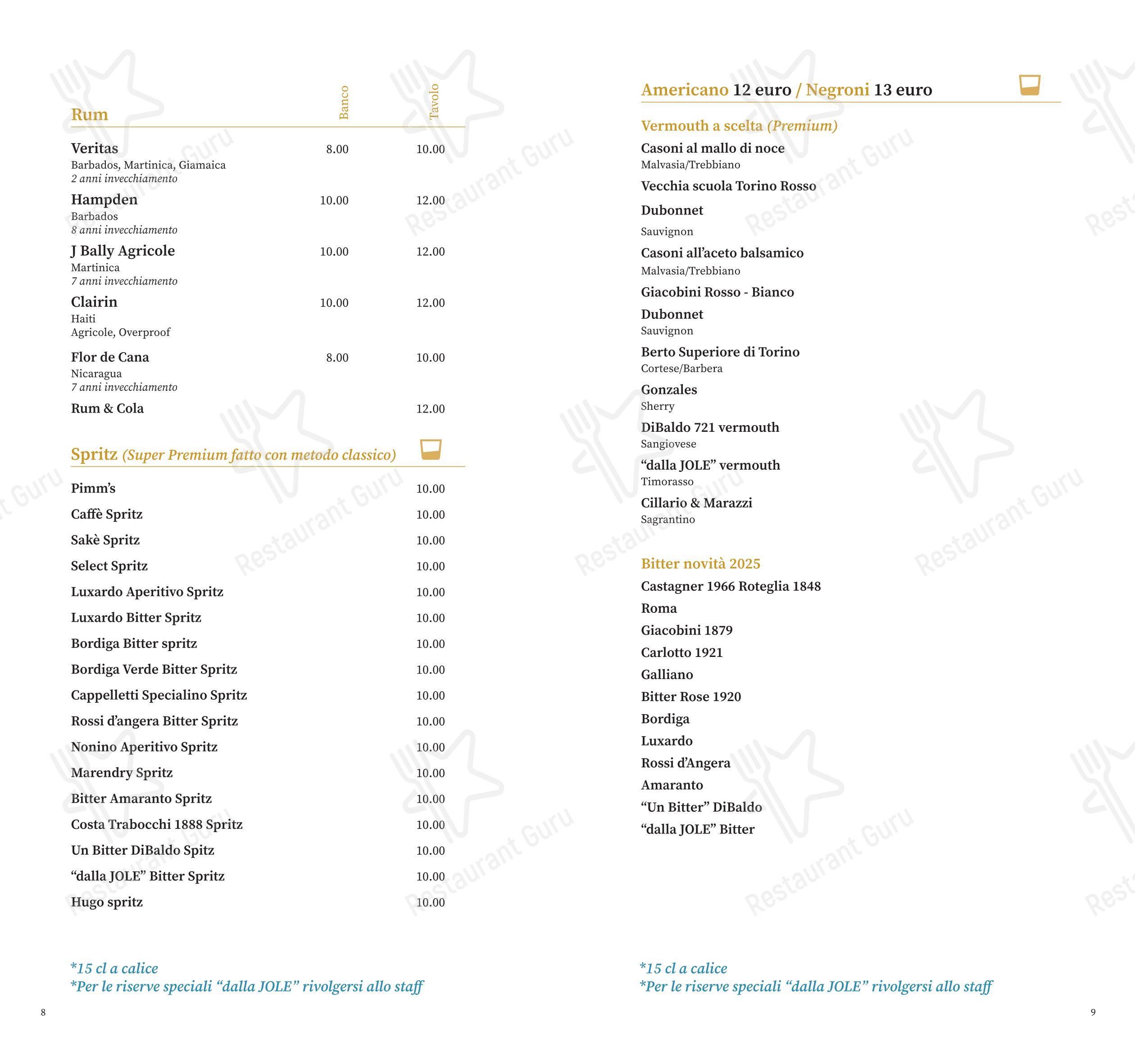 Dalla Jole molo Rimini in Rimini - Menu