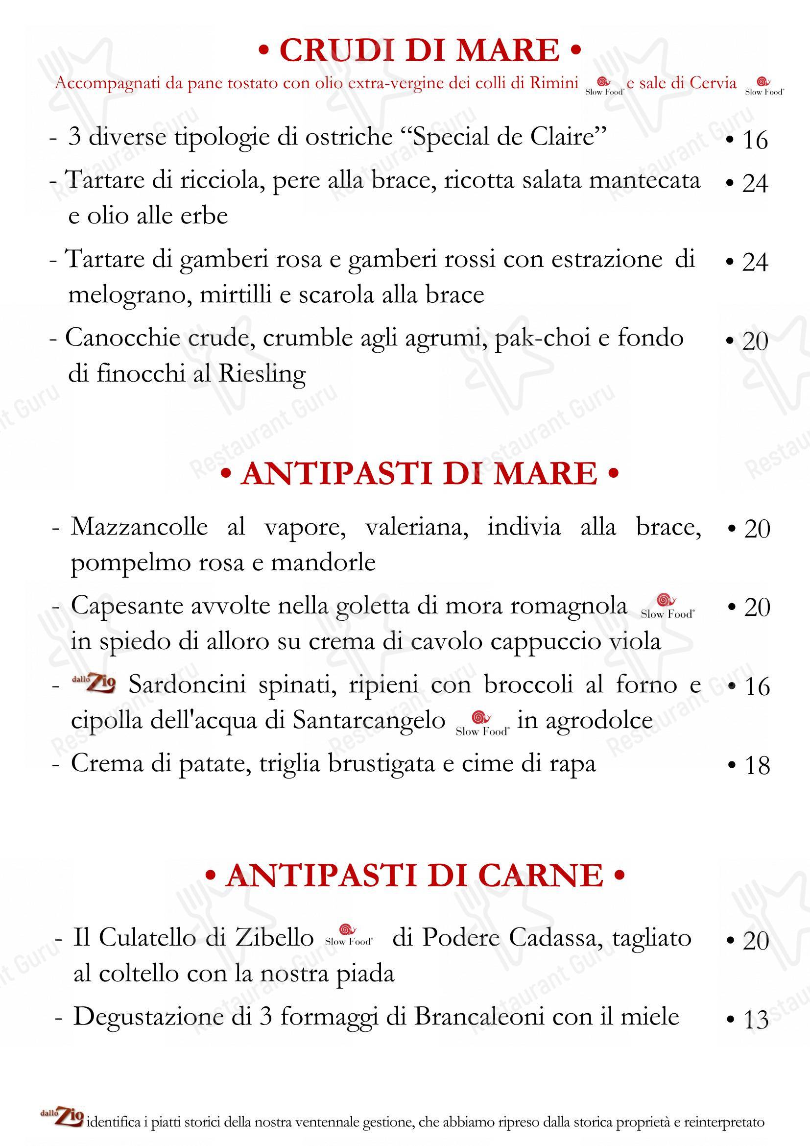 Menu di Dallo Zio - 菜单