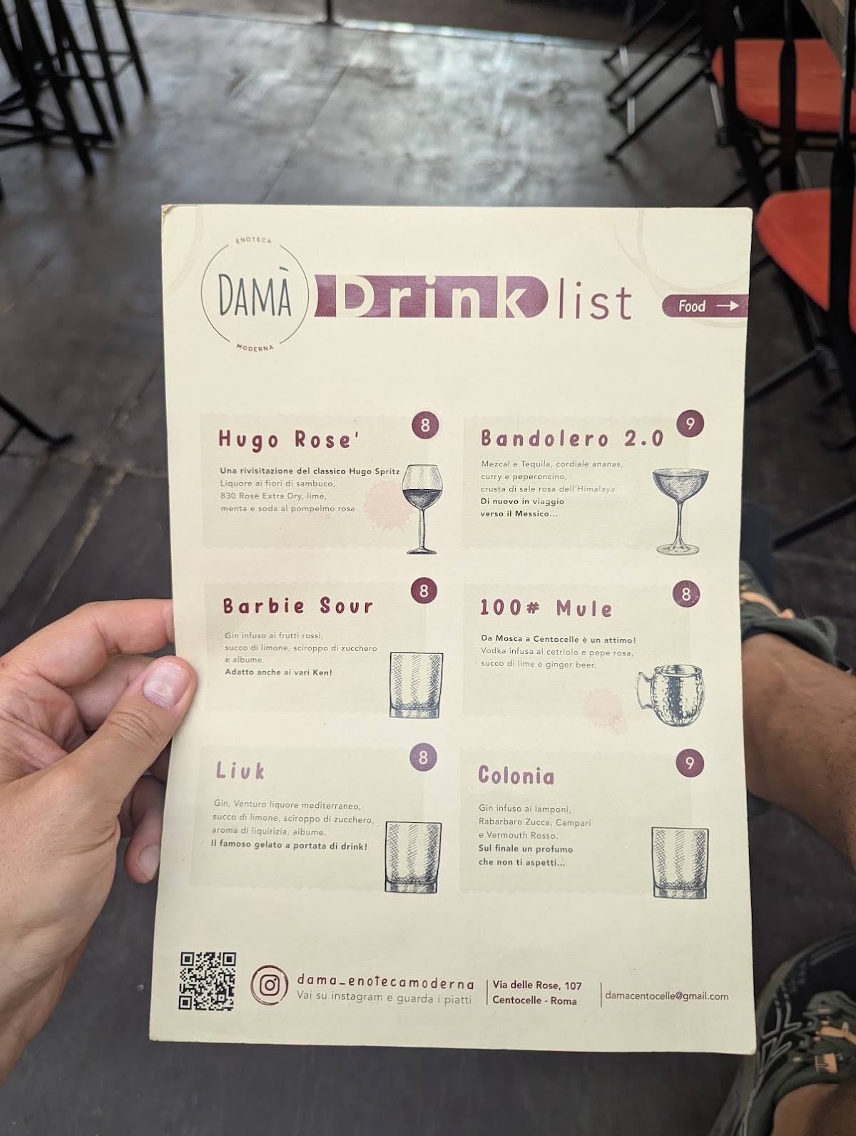 Menu di Damà Centocelle - Enoteca Moderna 