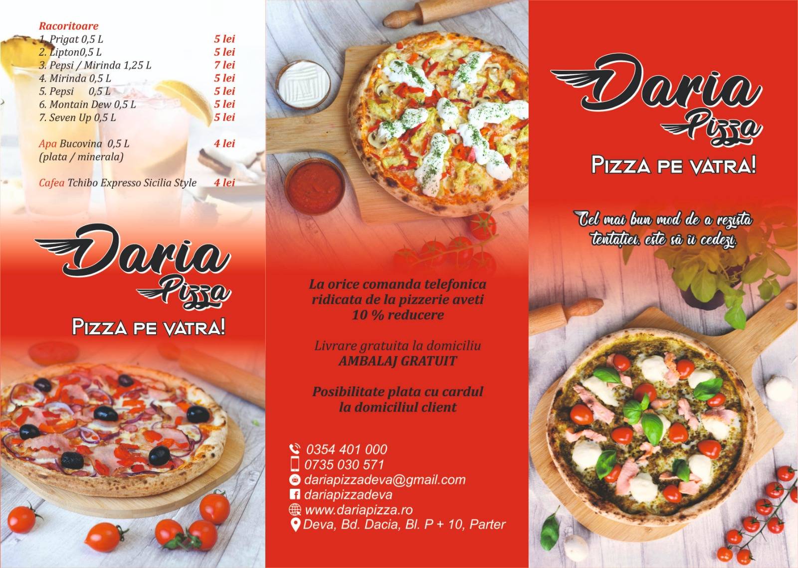 Menu de Daria Pizza