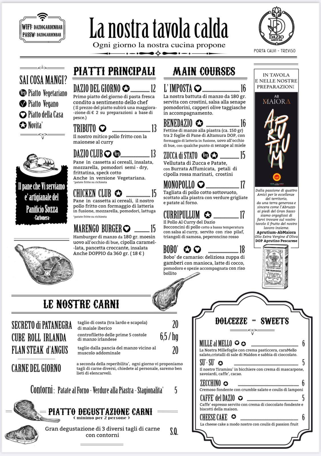 Menu di Dazio Garden Bar 
