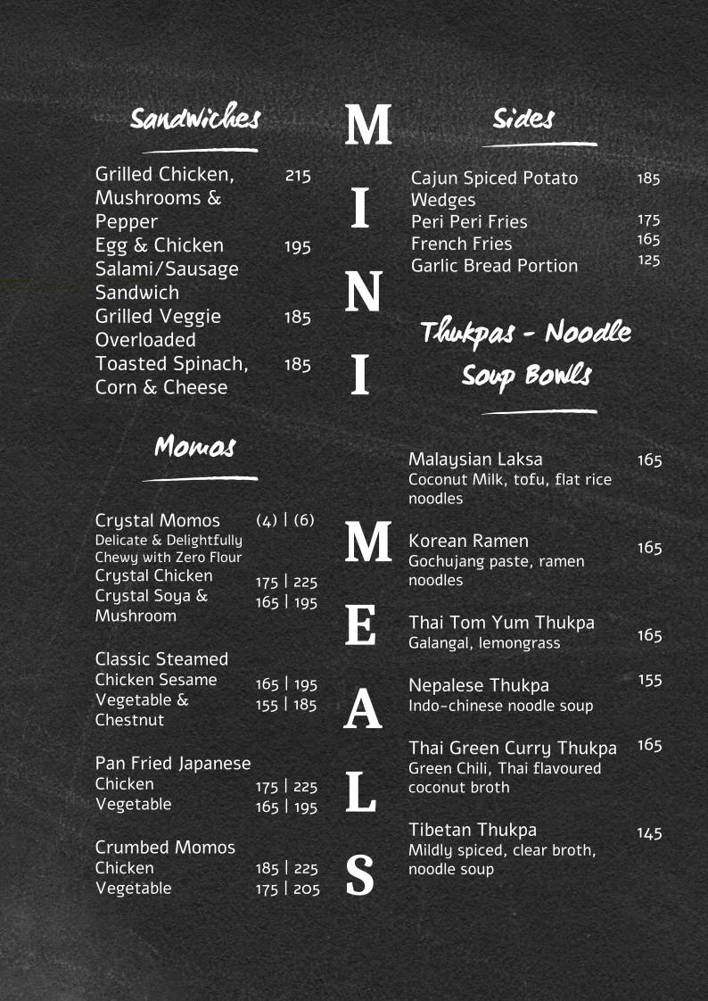 Monastery Cafe menu