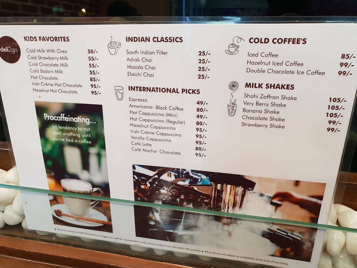 Deli2go menu