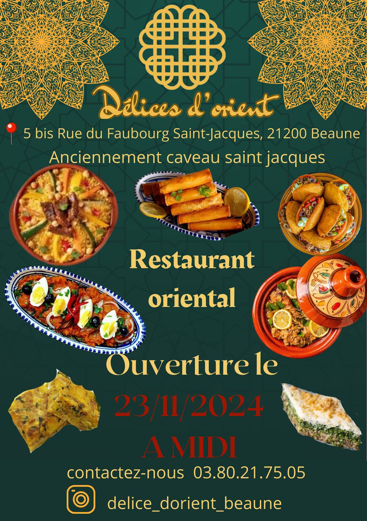 Menu de Délices D'orient