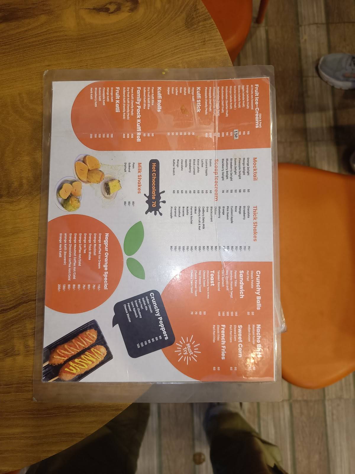 Orange N Orange menu