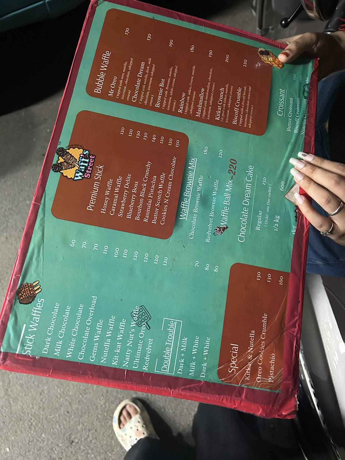 Waff's Street menu