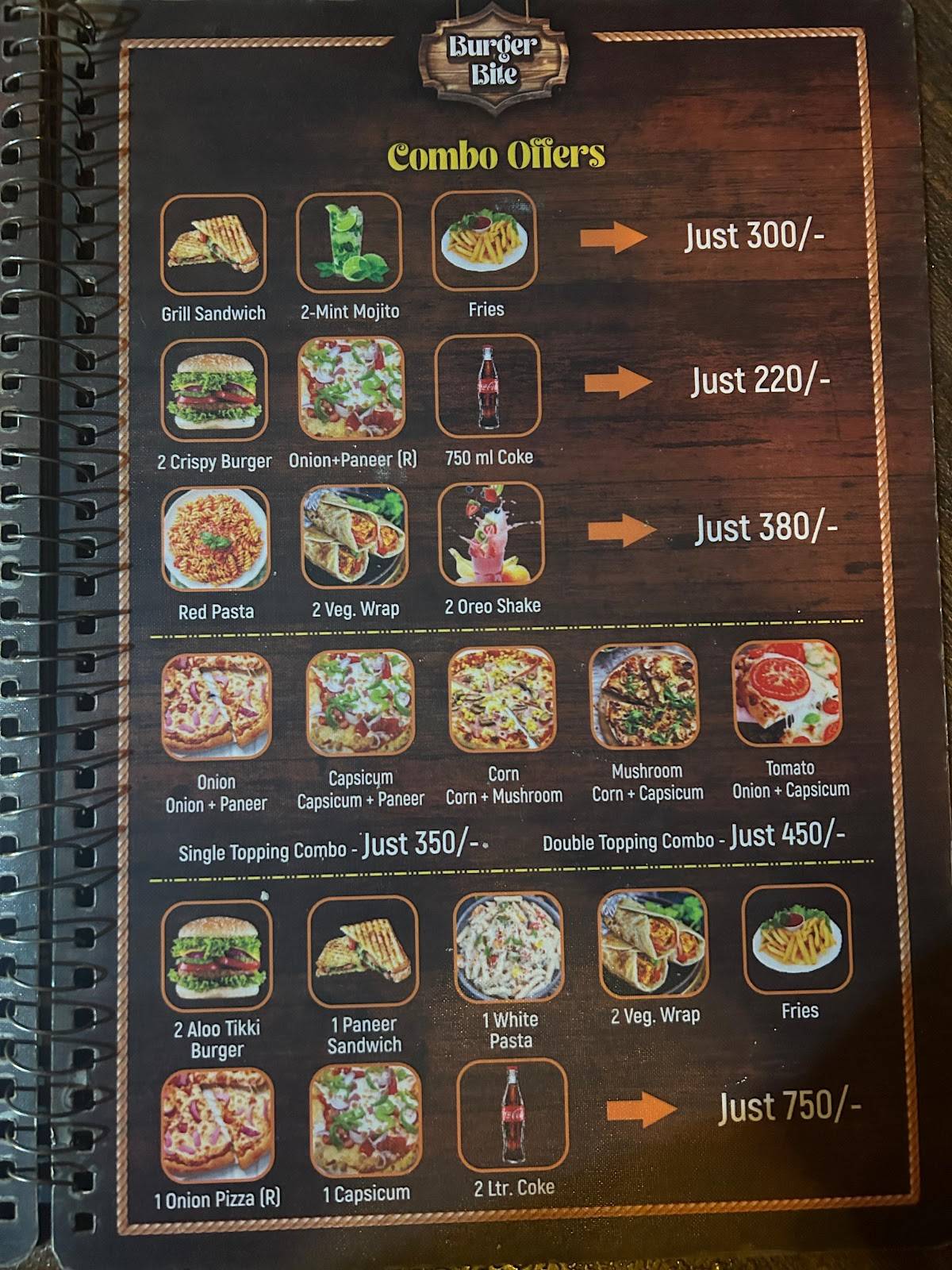 Burger bite menu
