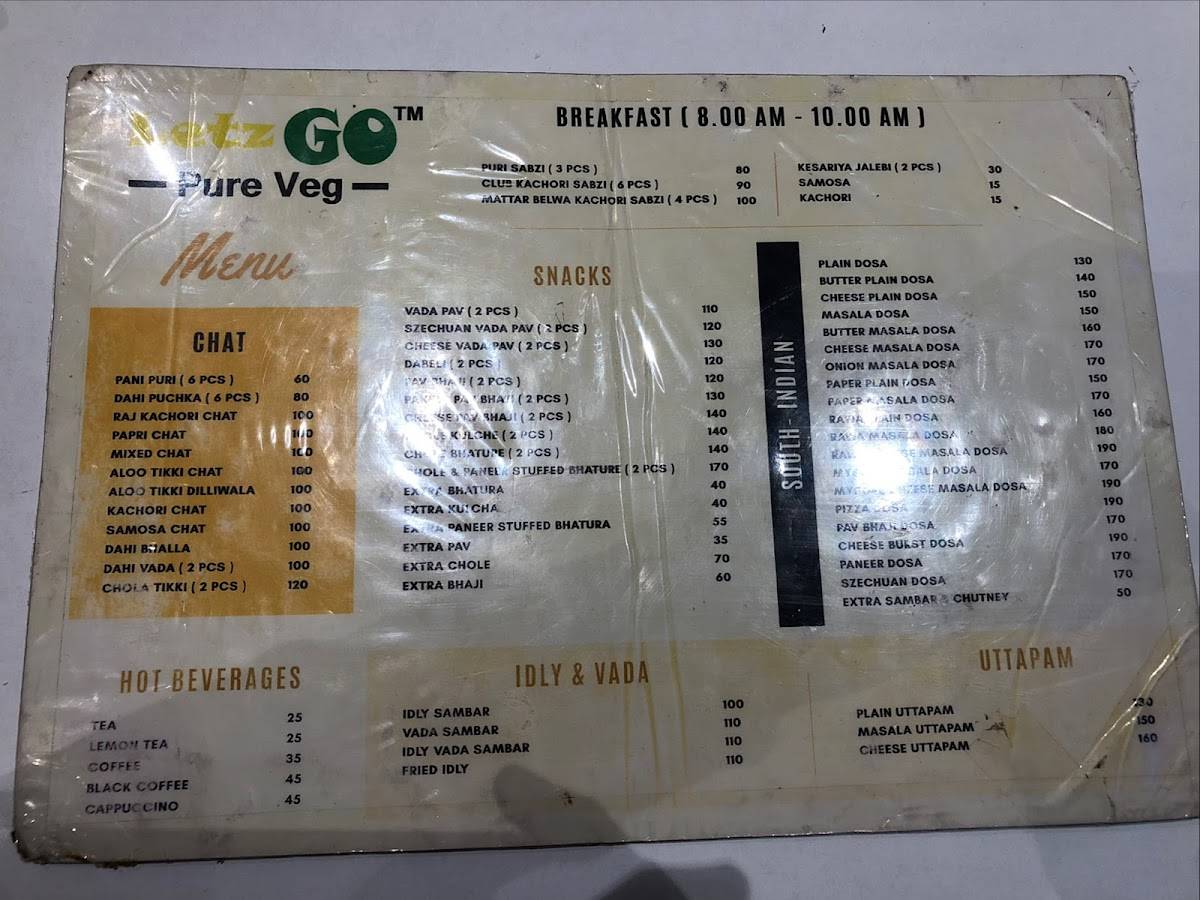 Letz Go menu
