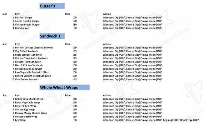 Dietary Kitchen menu