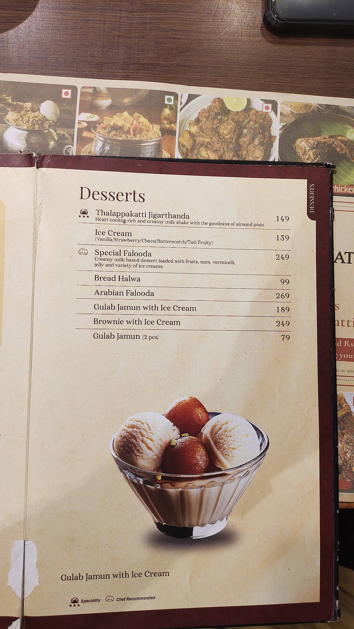 Dindigul Thalappakatti Restaurant TRICHY menu