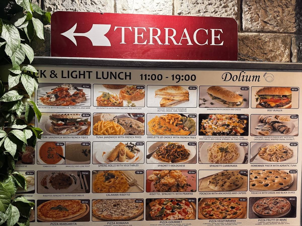 Menu di Dolium 