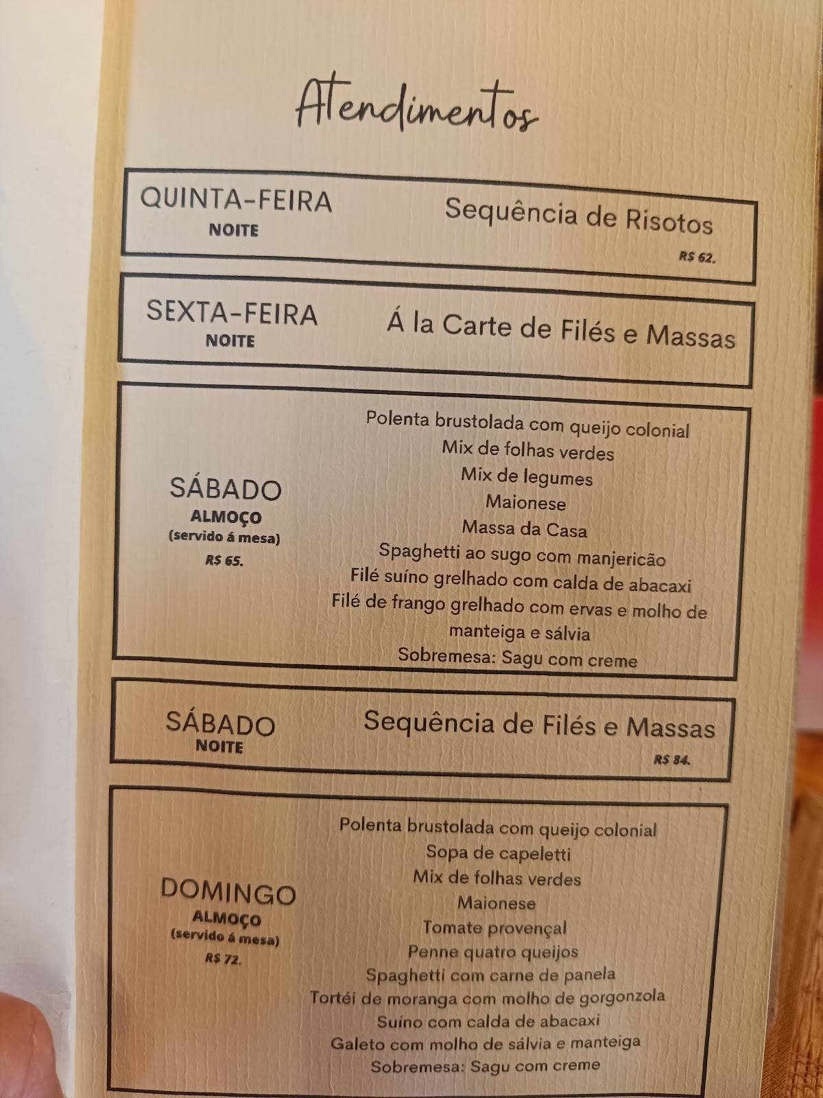 Dona Chica Restaurante cardápio
