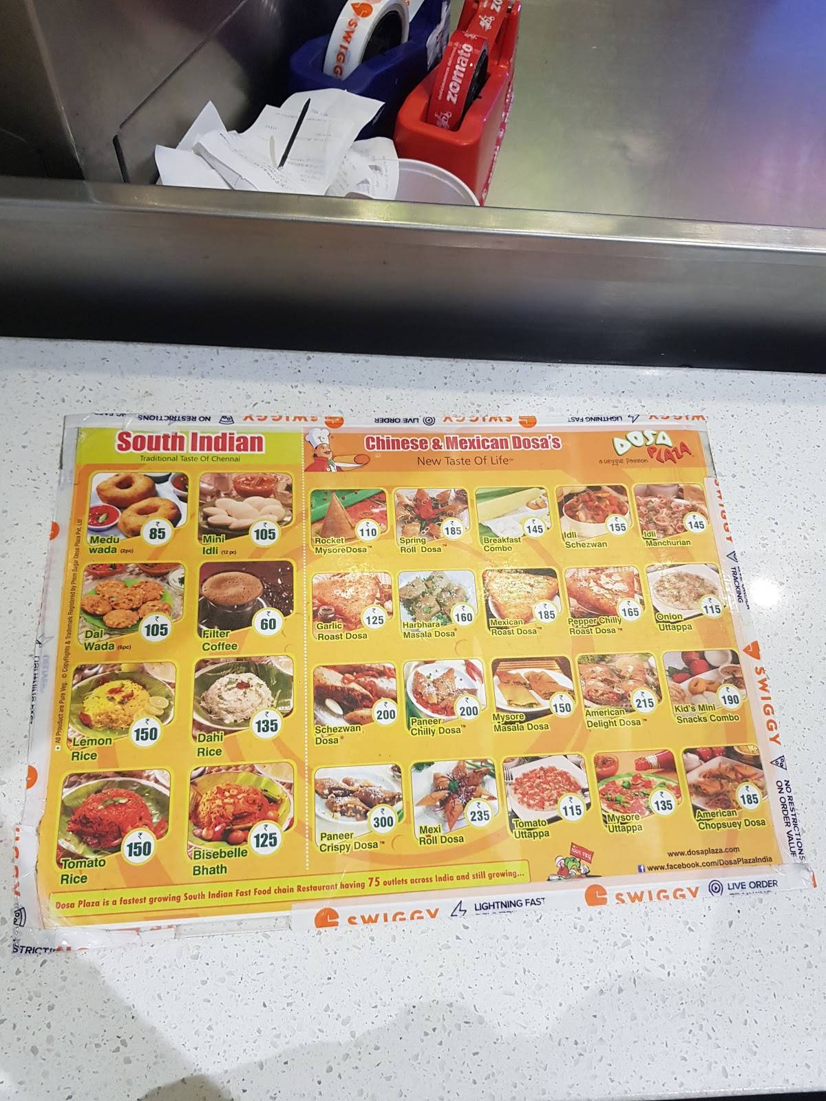 Dosa Plaza menu