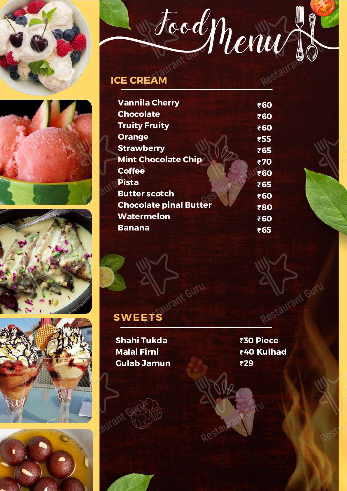 Dosti Adda menu - dishes and beverages