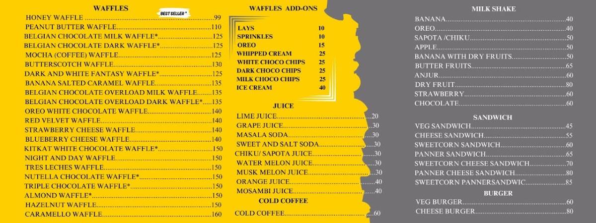 Downtown Waffle menu
