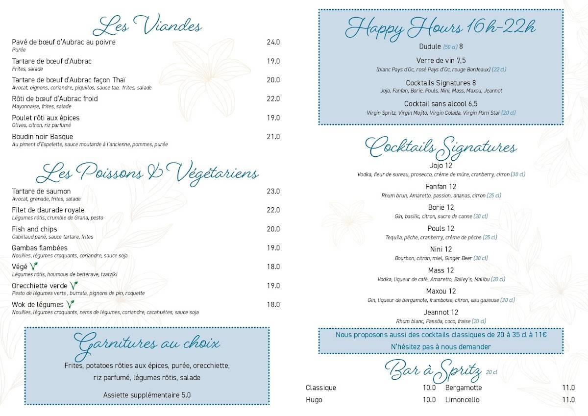 Menu de dudule