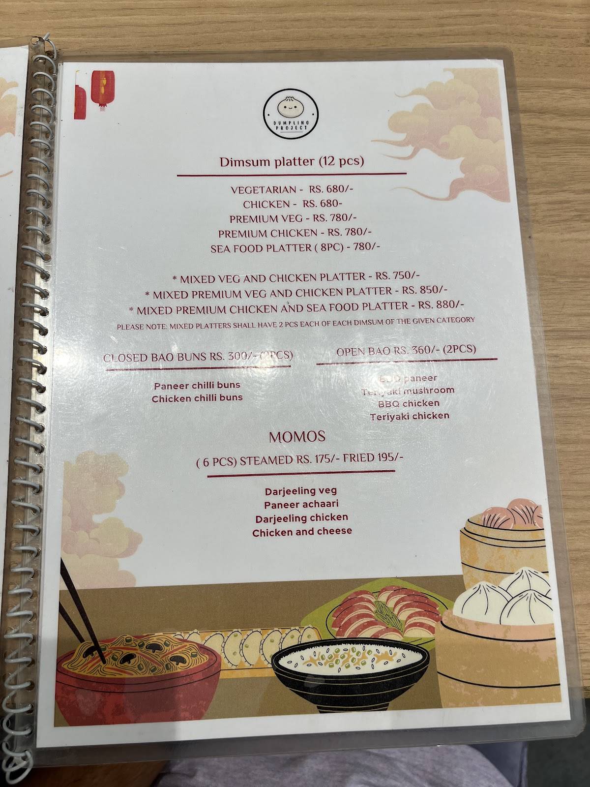 Dumpling Project menu