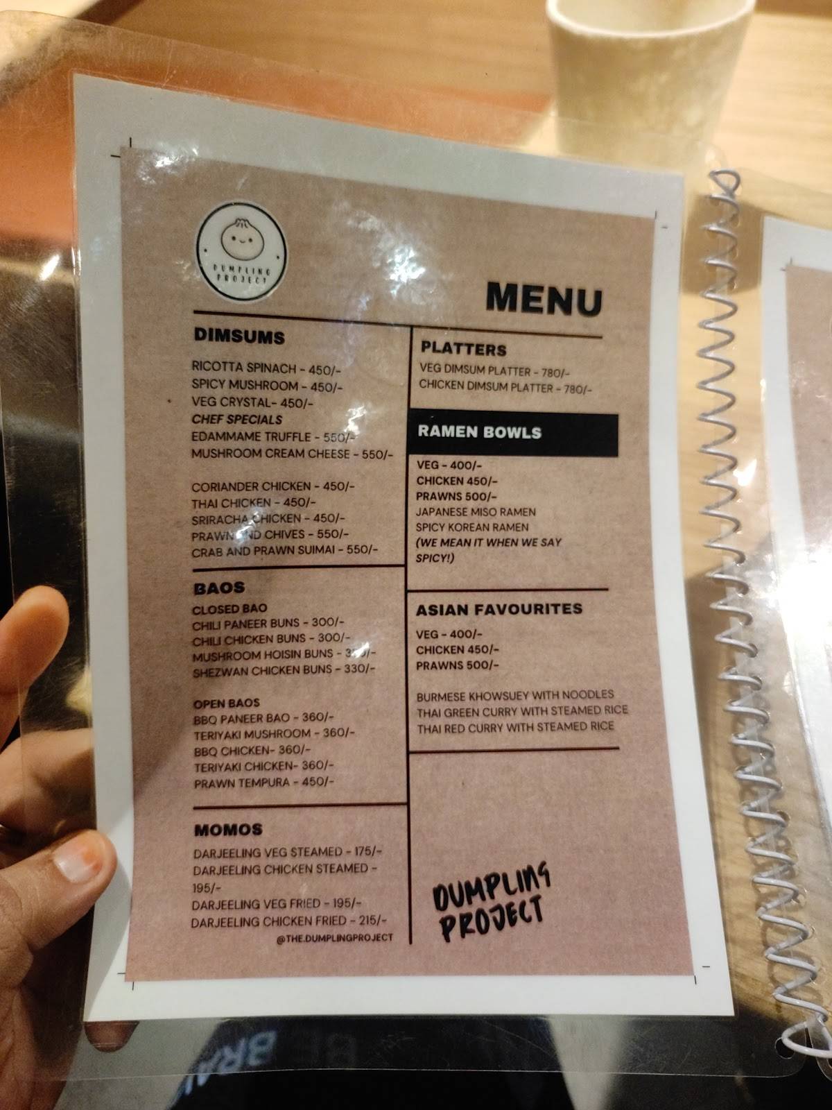 Dumpling Project menu