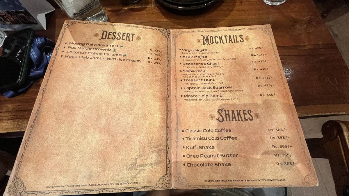 Dutchman Port menu