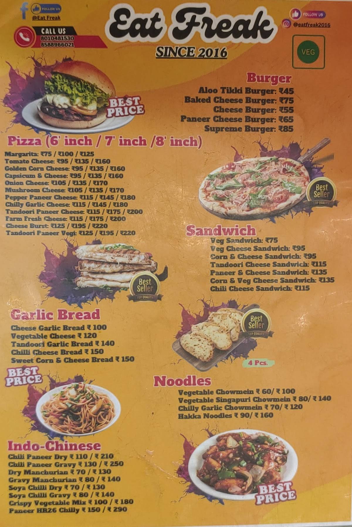 Eat Freak menu